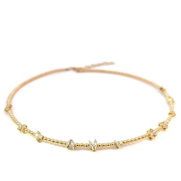 18k Yellow Gold Fancy Diamond Choker Necklace Image 2 Arezzo Jewelers Elmwood Park, IL