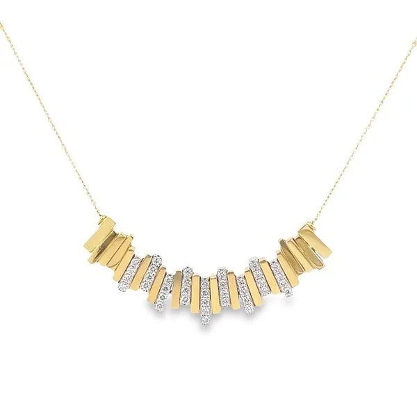 18k Two Tone Italian Design Diamond Necklace Arezzo Jewelers Elmwood Park, IL