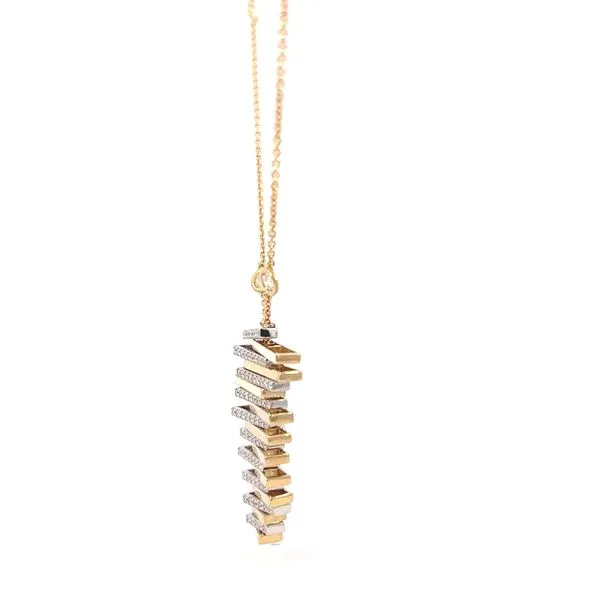 18k Two Tone Italian Design Diamond Necklace Image 4 Arezzo Jewelers Elmwood Park, IL