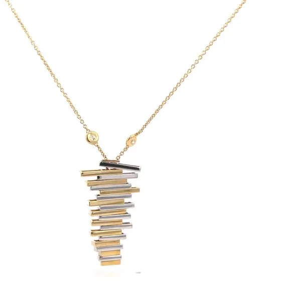 18k Two Tone Italian Design Diamond Necklace Image 5 Arezzo Jewelers Elmwood Park, IL