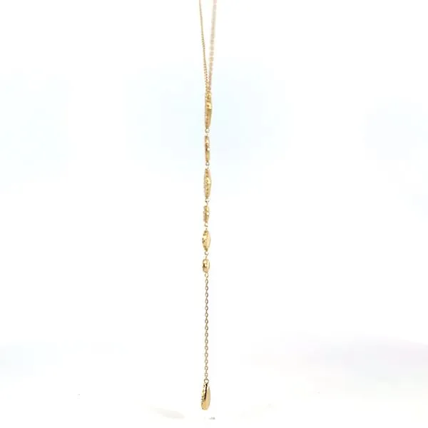 18k Yellow Gold Lariat Diamond Necklace Image 2 Arezzo Jewelers Elmwood Park, IL