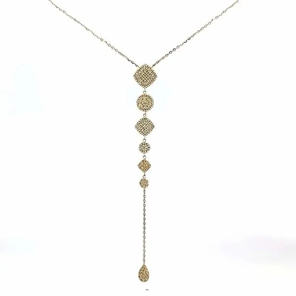 18k Yellow Gold Lariat Diamond Necklace Arezzo Jewelers Elmwood Park, IL
