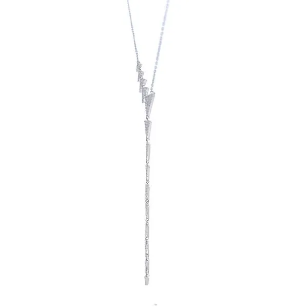 18k White Gold Lariat Diamond Necklace Image 3 Arezzo Jewelers Elmwood Park, IL