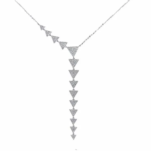 18k White Gold Lariat Diamond Necklace Arezzo Jewelers Elmwood Park, IL