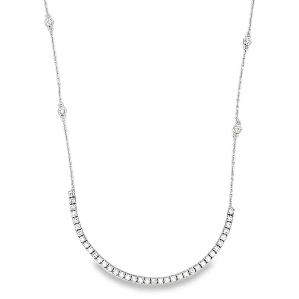 14k White Gold 1.32ct Diamond Necklace Image 2 Arezzo Jewelers Elmwood Park, IL
