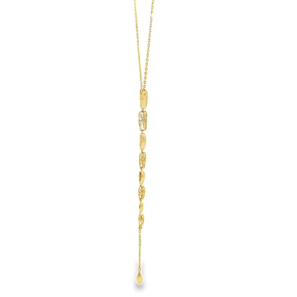 14k Yellow Gold Diamond Lariat Necklace Image 3 Arezzo Jewelers Elmwood Park, IL