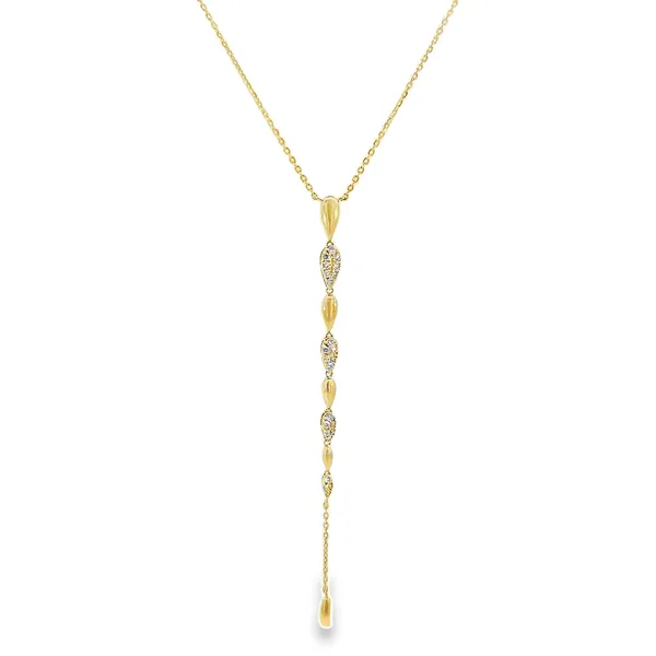 14k Yellow Gold Diamond Lariat Necklace Image 4 Arezzo Jewelers Elmwood Park, IL