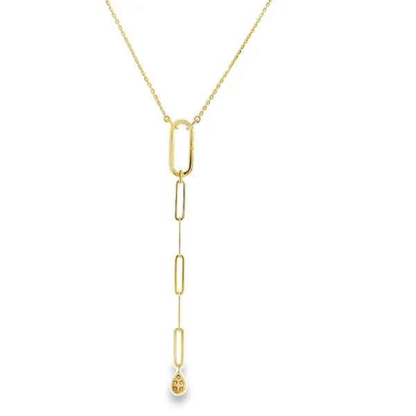 14K Yellow Gold Lariat Diamond Necklace Image 4 Arezzo Jewelers Elmwood Park, IL