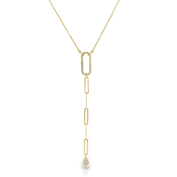14K Yellow Gold Lariat Diamond Necklace Arezzo Jewelers Elmwood Park, IL