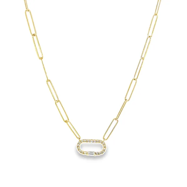 14K Yellow Gold Open Link Diamond Necklace Arezzo Jewelers Elmwood, IL