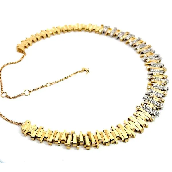 18k Gold Diamond Collar Necklace - Arena Collection Image 3 Arezzo Jewelers Elmwood, IL