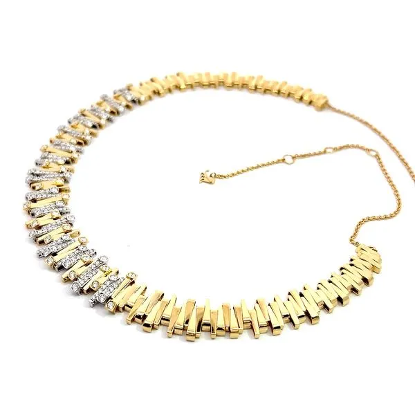 18k Gold Diamond Collar Necklace - Arena Collection Image 4 Arezzo Jewelers Elmwood, IL