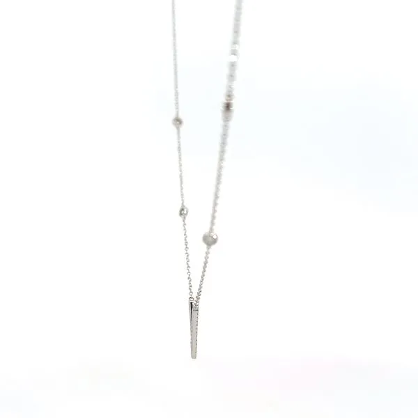 18K White Gold V Shape Diamond Necklace Image 4 Arezzo Jewelers Elmwood, IL