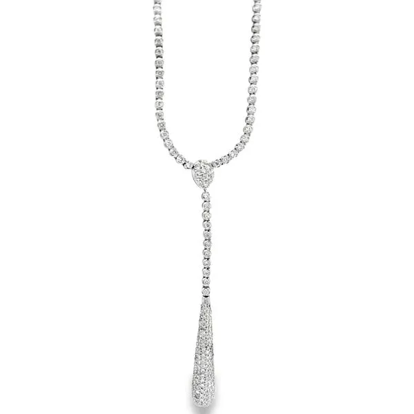 18k White Gold Diamond Tennis Lariat Necklace Image 4 Arezzo Jewelers Elmwood, IL