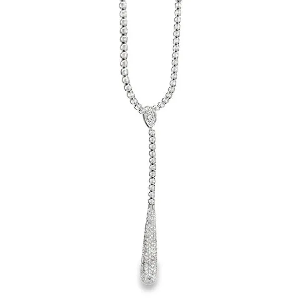 18k White Gold Diamond Tennis Lariat Necklace Image 5 Arezzo Jewelers Elmwood, IL
