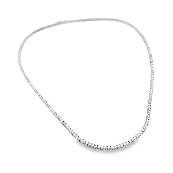 14K White Gold 5.00ct Natural Diamond Tennis Necklace Image 2 Arezzo Jewelers Elmwood Park, IL