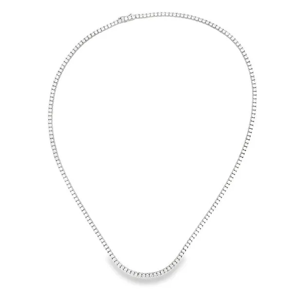 14K White Gold 7.71ct Natural Diamond Tennis Necklace, 22