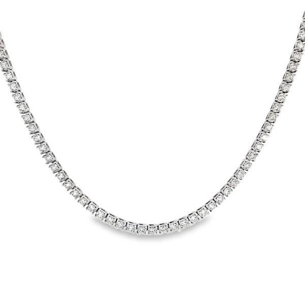 15.57ct Natural Diamond Tennis Necklace in 14K White Gold - 20in Image 2 Arezzo Jewelers Elmwood Park, IL