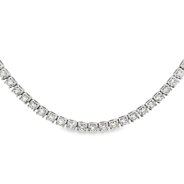 15.57ct Natural Diamond Tennis Necklace in 14K White Gold - 20in Image 3 Arezzo Jewelers Elmwood Park, IL