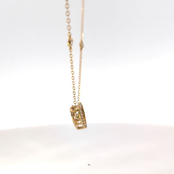 18 Karat Yellow Gold Dancing Diamond Heart Necklace Image 3 Arezzo Jewelers Elmwood Park, IL
