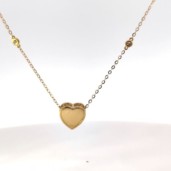 18 Karat Yellow Gold Dancing Diamond Heart Necklace Image 4 Arezzo Jewelers Elmwood Park, IL