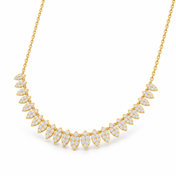 Savoia 18K Yellow Gold Natural Diamond Leaf Necklace – 1.10 ctw Image 2 Arezzo Jewelers Elmwood Park, IL