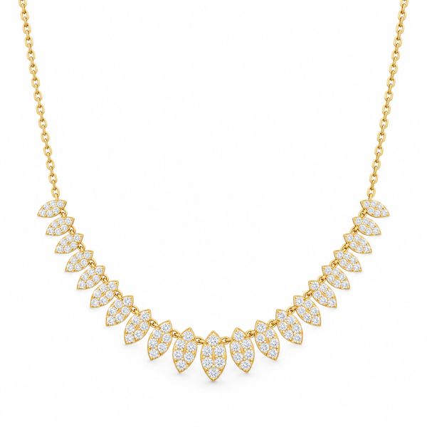 Savoia 18K Yellow Gold Natural Diamond Leaf Necklace – 1.10 ctw Arezzo Jewelers Elmwood Park, IL