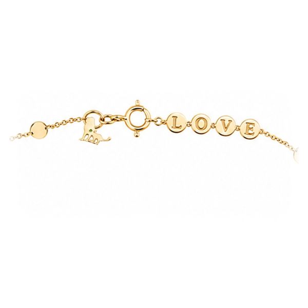 18K Yellow Gold Natural Diamond Station LOVE Necklace by Savoia Image 3 Arezzo Jewelers Elmwood Park, IL