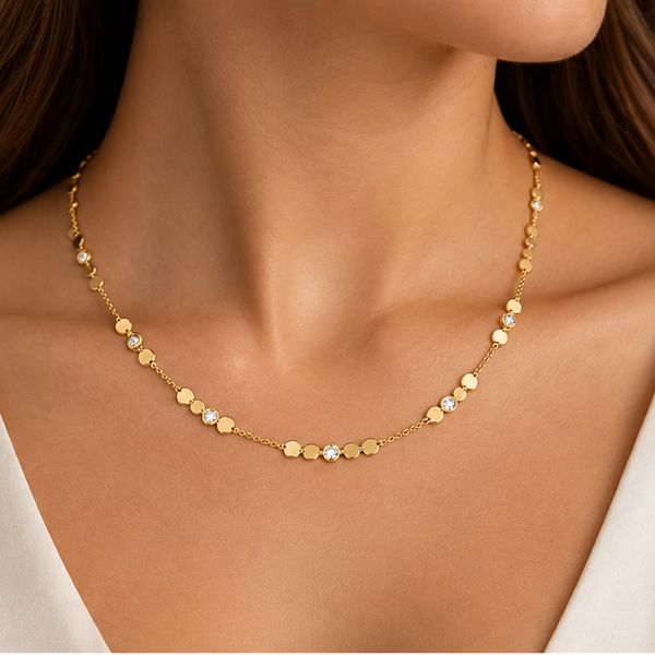 18K Yellow Gold Natural Diamond Station LOVE Necklace by Savoia Image 4 Arezzo Jewelers Elmwood Park, IL