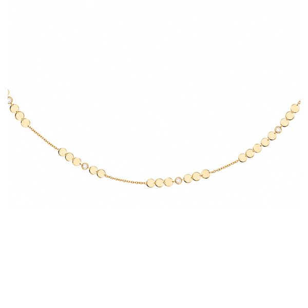 Savoia 18K Yellow Gold LOVE Natural Diamond Station Necklace – 0.44 ctw, 30