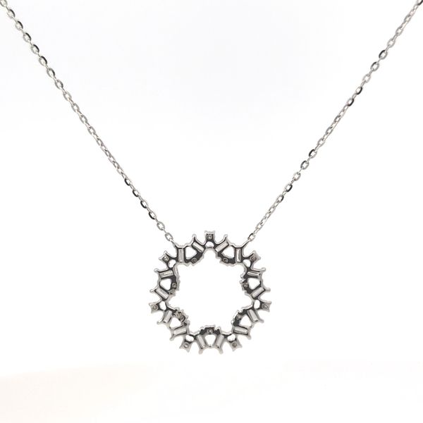 SAVOIA 18K White Gold Diamond Modern, Geometric Wreath Necklace Image 3 Arezzo Jewelers Elmwood Park, IL