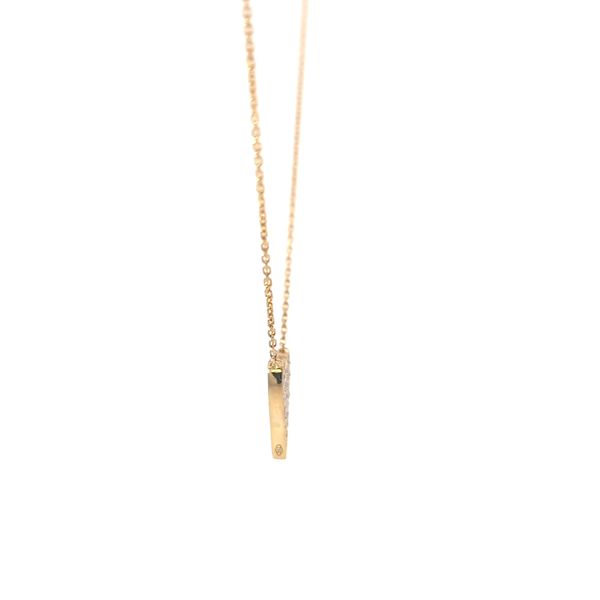 Savoia 18K Yellow Gold Small Pave Diamond Heart Necklace Image 2 Arezzo Jewelers Elmwood Park, IL