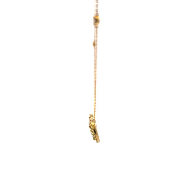 SAVOIA 18 Karat Yellow Gold Pave Heart and Circle Diamond Necklace Image 2 Arezzo Jewelers Elmwood Park, IL