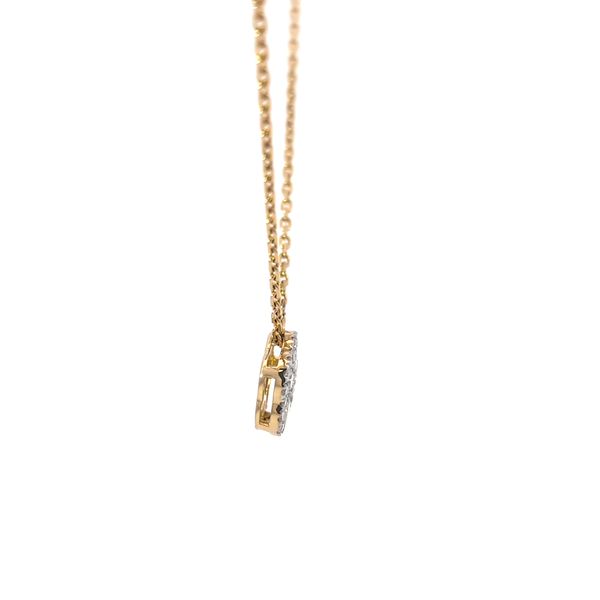 SAVOIA 18 Karat Yellow Gold Pave Heart and Circle Diamond Necklace Image 4 Arezzo Jewelers Elmwood Park, IL