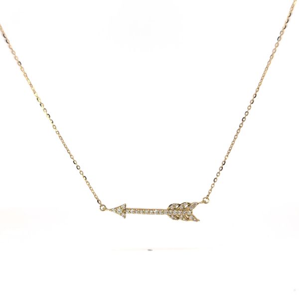 SAVOIA 18 Karat Yellow Gold Diamond Arrow Necklace Arezzo Jewelers Elmwood Park, IL