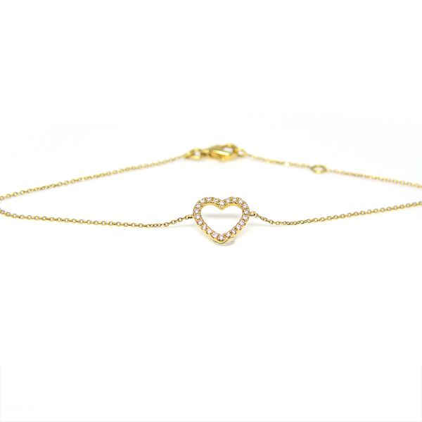 18K Yellow Gold Diamond Heart Bracelet Arezzo Jewelers Elmwood Park, IL