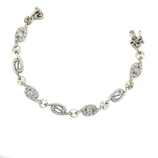 18k White Gold Diamond Bracelet. Image 2 Arezzo Jewelers Elmwood Park, IL