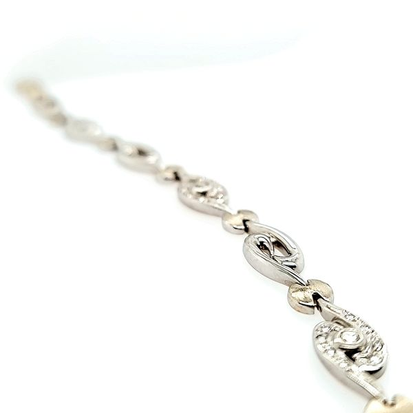 18k White Gold Diamond Bracelet. Image 3 Arezzo Jewelers Elmwood Park, IL