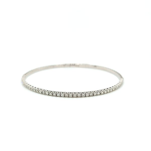 14k White Gold Diamond Tennis Bangle Bracelet, Flexible - 1.00cts Arezzo Jewelers Elmwood Park, IL