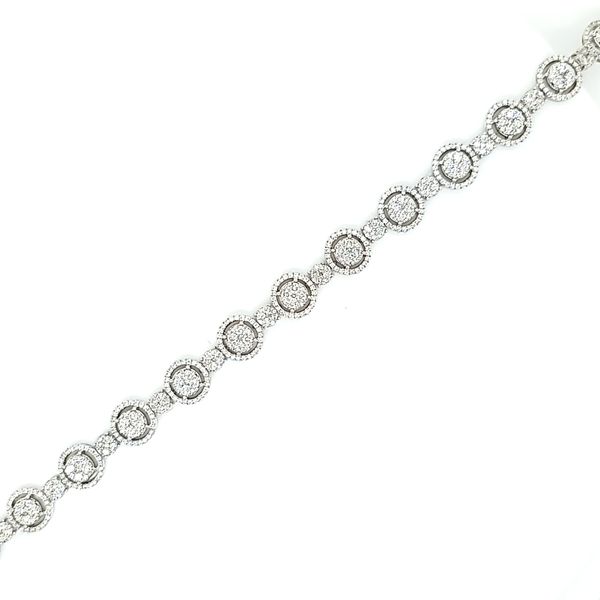 18k White Gold Diamond Bracelet, 4.24cts Image 3 Arezzo Jewelers Elmwood Park, IL