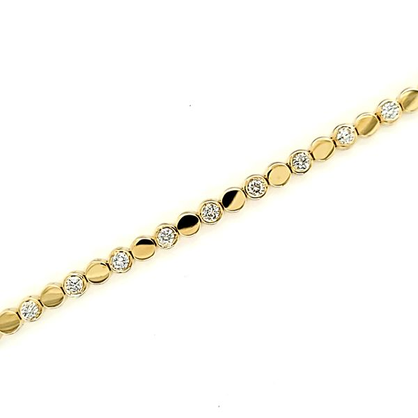 14k Yellow Gold 2.5mm Alternating Diamond Bracelet, 1.08cts Image 2 Arezzo Jewelers Elmwood Park, IL