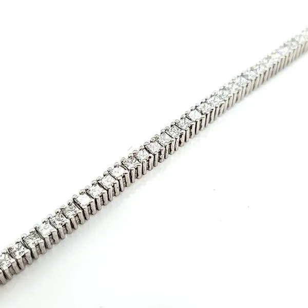 Platinum Princess Cut Diamond Tennis Bracelet, 5.73cts TW Image 2 Arezzo Jewelers Elmwood Park, IL