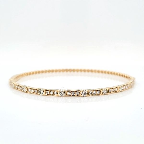 14k Yellow Gold Stackable Diamond Bangle Bracelet Arezzo Jewelers Elmwood Park, IL