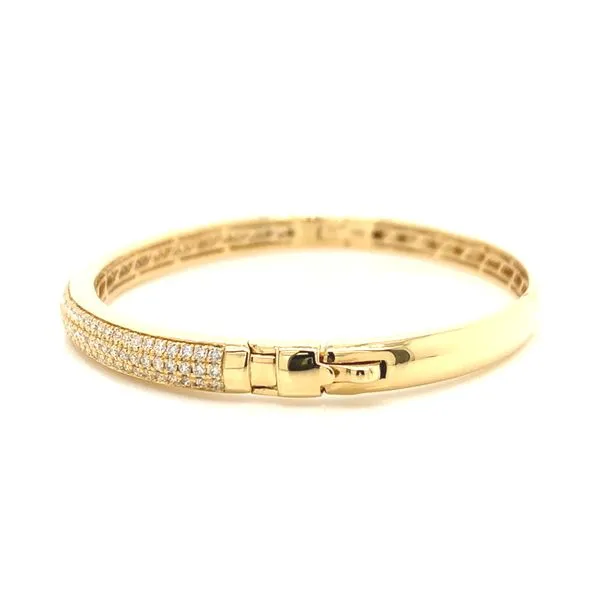 18k Yellow Gold Pave Diamond Bangle Bracelet, 2.09cts Image 2 Arezzo Jewelers Elmwood, IL