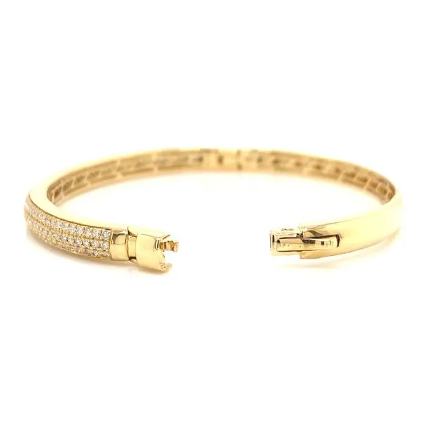 18k Yellow Gold Pave Diamond Bangle Bracelet, 2.09cts Image 3 Arezzo Jewelers Elmwood, IL