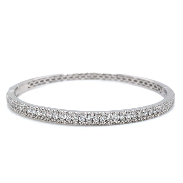 18k White Gold Diamond Bangle Bracelet, 1.93cts Arezzo Jewelers Elmwood Park, IL