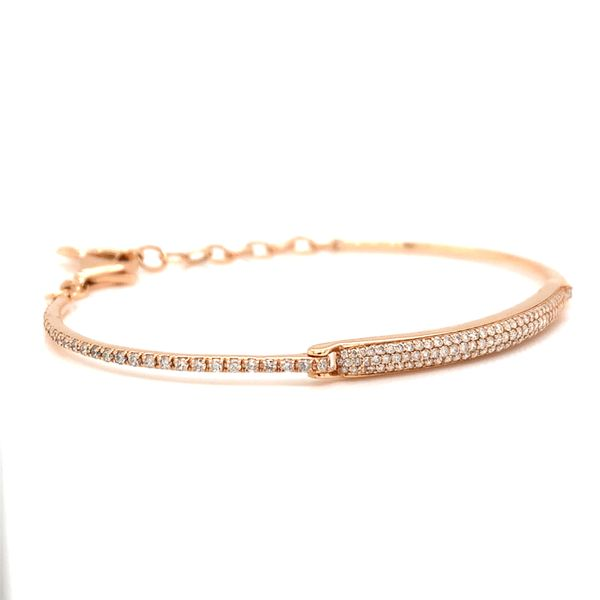 18k Rose Gold Diamond Pave Bar Bracelet, 1.09cts Image 3 Arezzo Jewelers Elmwood Park, IL