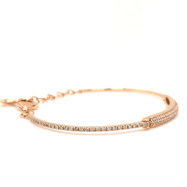 18k Rose Gold Diamond Pave Bar Bracelet, 1.09cts Image 4 Arezzo Jewelers Elmwood Park, IL