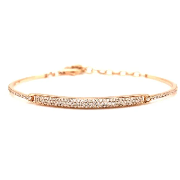 18k Rose Gold Diamond Pave Bar Bracelet, 1.09cts Arezzo Jewelers Elmwood Park, IL