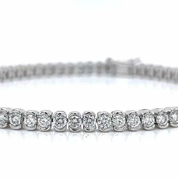 18k White Gold Tension Set Natural Diamond Tennis Bracelet Image 2 Arezzo Jewelers Elmwood Park, IL